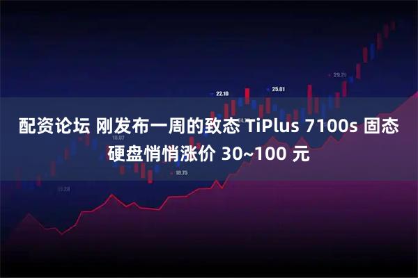 配资论坛 刚发布一周的致态 TiPlus 7100s 固态硬盘悄悄涨价 30~100 元