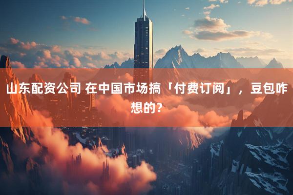 山东配资公司 在中国市场搞「付费订阅」，豆包咋想的？